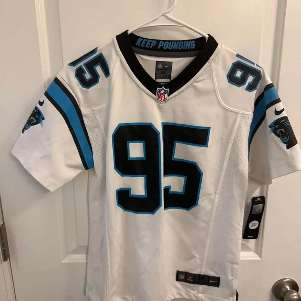 Nike Carolina Panthers #95 Charles Johnson Jersey Youth Size M NWT